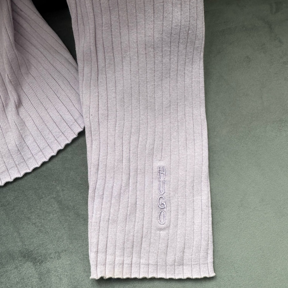 Hugo Boss Ribbed Knit Top in Soft Pink